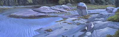 Mill River from Berger's, oils, 14" x 44", 2005